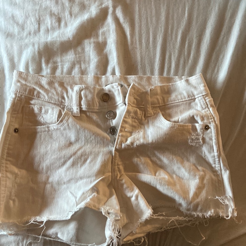 White midi shorts